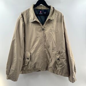 Chaps Men’s Khaki Zip Jacket Size XL Lightweight Full-Zip